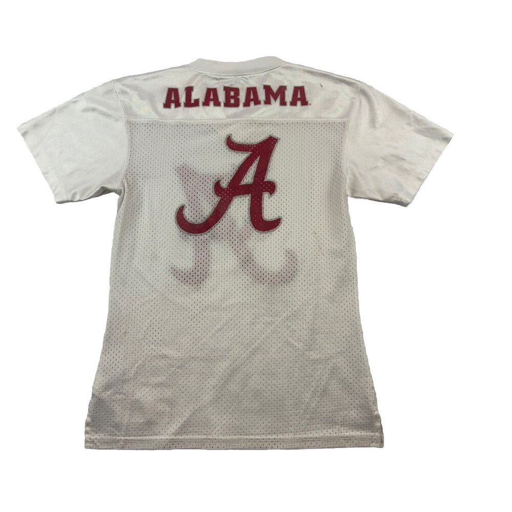Vintage Alabama Crimson Tide Jersey Shirt Womens S White V Neck Mesh